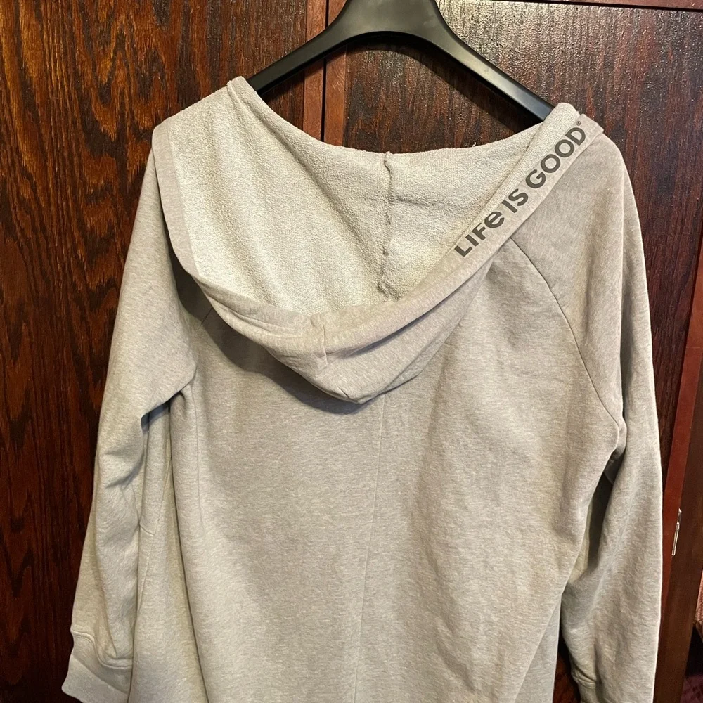 Life is Good Hip Hoodie XL Heather Gray or one Beige/Tan colored EUC - Picture 3 of 4